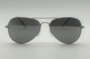 Lunettes de soleil aviateur argent avec verres fumés polarisés