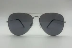 Lunettes de soleil aviateur argent avec verres gris polarisés