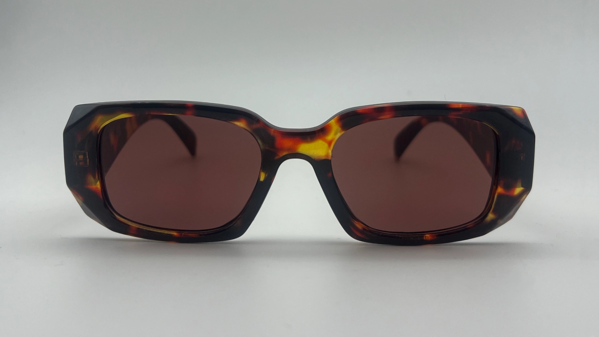 Lunettes Carrées Écaille - Face Lunettes de soleil carrées écaille verres marron vue face