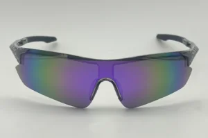 Lunettes de soleil cyclisme violet miroir vue face