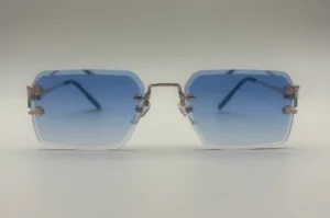 Lunettes de soleil sans monture verres bleu dégradé polarisés